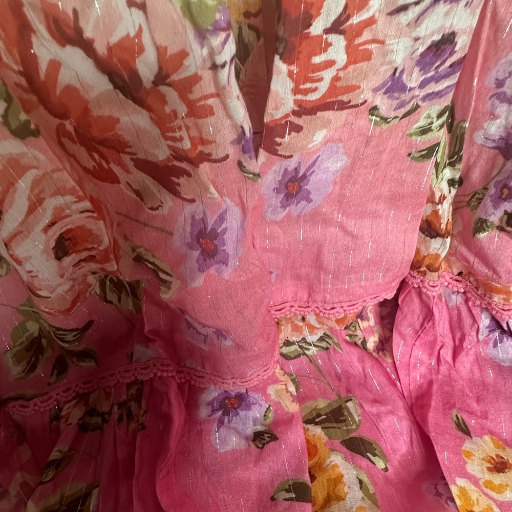 NWT Anthropologie x PQ Swim Tiered Ruffle Floral Maxi Dress XSP - Picture 10 of 13